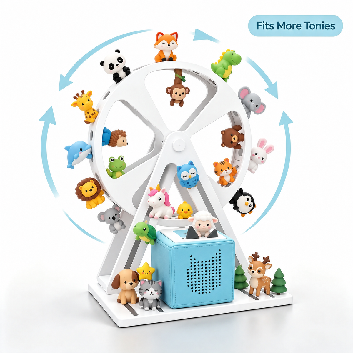360° Ferris Wheel Shelf – Holds 80+ Figures, 60 Metal Plates
