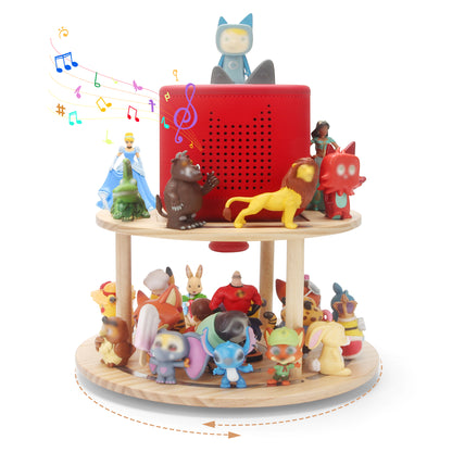Compatible with Tonies 360° Rotating Display Shelf – 2-Tier, Holds 20–30 Figures