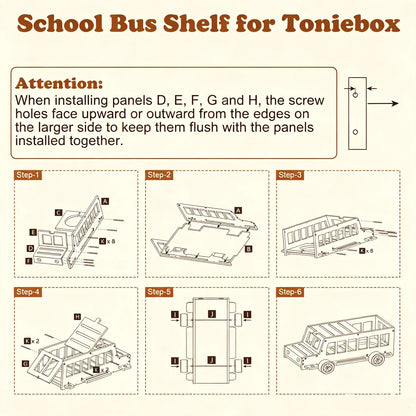 School Bus Story Station | Magnetic Toniebox Display Shelf