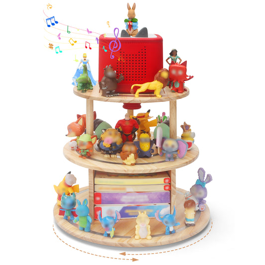 Tonie 360° Rotating Display Shelf – Magnetic Storage, 2 or 3-Tier, Holds 20–40 Figures