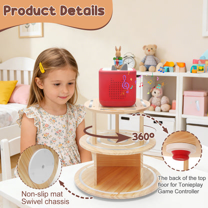 Compatible with Tonies 360° Rotating Display Shelf – 2-Tier, Holds 20–30 Figures