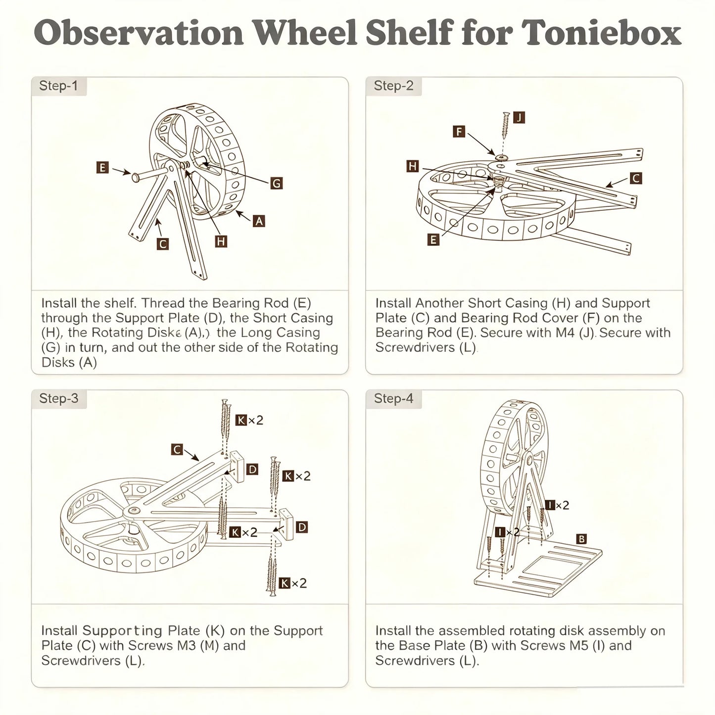 Compatible with Tonies 360° Ferris Wheel Display Shelf