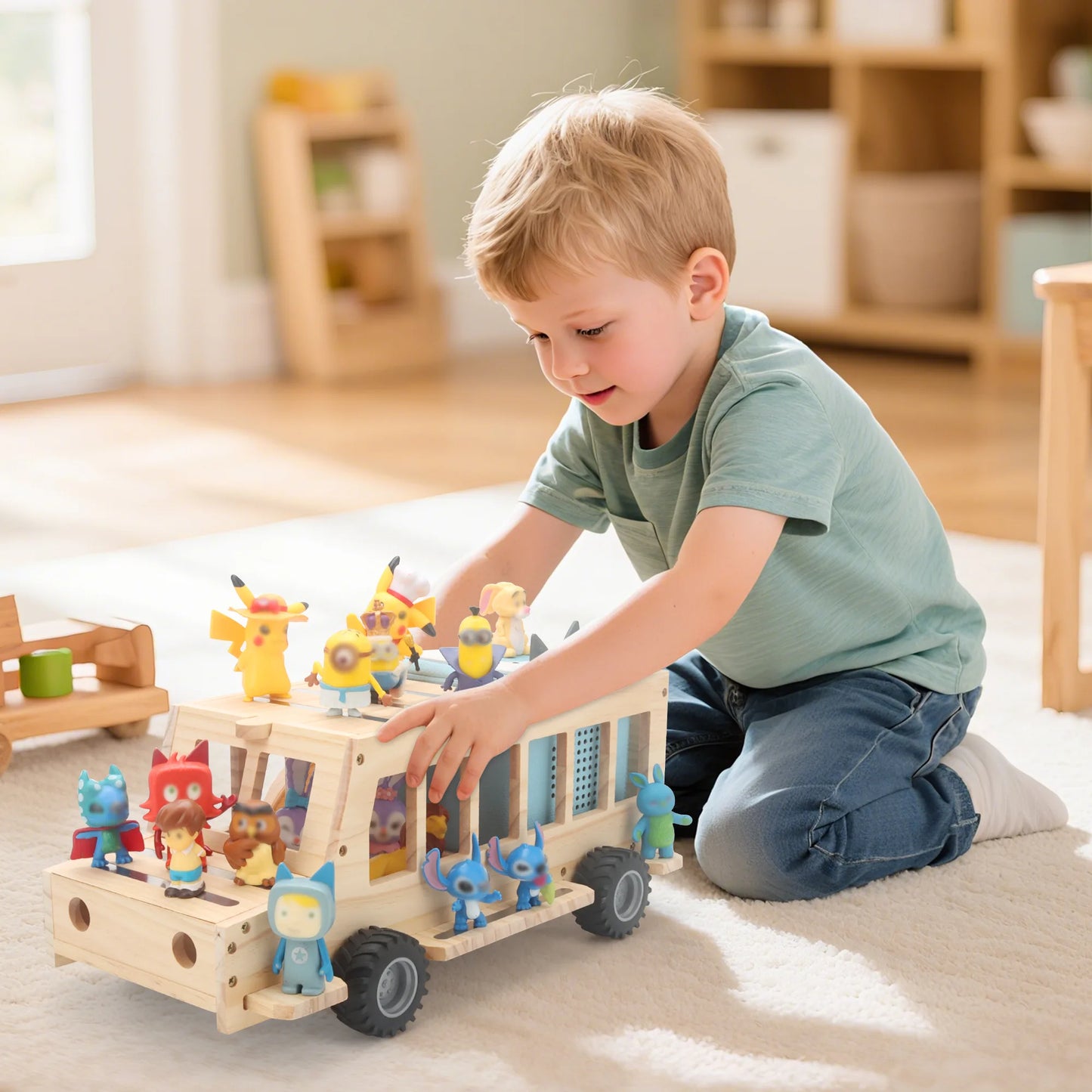 School Bus Story Station | Magnetic Toniebox Display Shelf