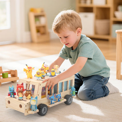School Bus Story Station | Magnetic Toniebox Display Shelf