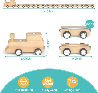 Compatible with Tonies Wooden Miniature Train Shelf – Holds 10–15 Figures