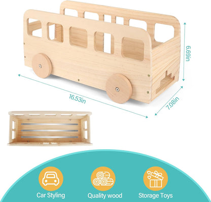 Compatible with Tonies Wooden Little Bus Shelf – Holds 20–30 Figures