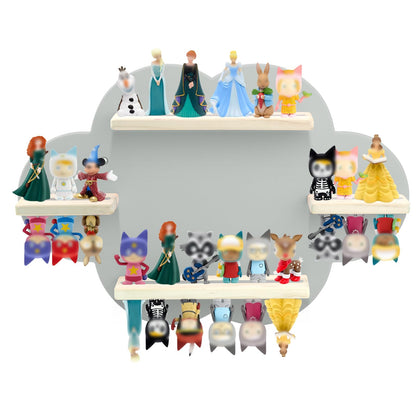 Cloud Magnetic Display Shelf Compatible with Tonies – Grey | Holds 12–20 Figures, Fits Audio Player & Charging Station