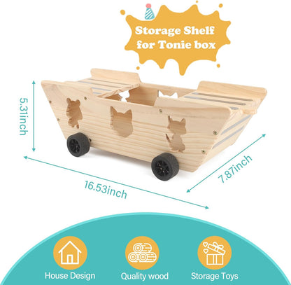 Compatible with Tonies Wooden Little Ship Shelf – Holds 20–30 Figures