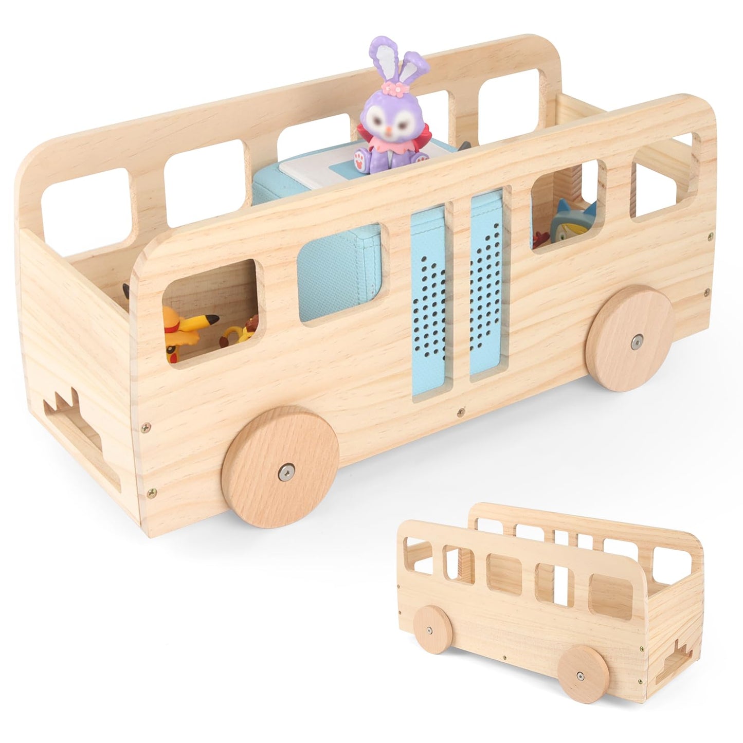 Compatible with Tonies Wooden Little Bus Shelf – Holds 20–30 Figures