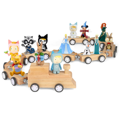 Compatible with Tonies Wooden Miniature Train Shelf – Holds 10–15 Figures