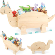 Kompatibel mit Tonies Magnetisches Holz-Display-Regal – Dinosaurier-Auto, verschiebbares Design, fasst 15–25 Figuren