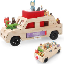 Compatible with Tonies Wooden Magnetic Display Shelf – Car, Holds 20–30 Figures, Includes Game Controller Holder