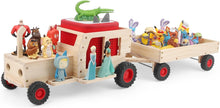 Compatible with Tonies Wooden Magnetic Display Shelf – Tractor, Holds 20–30 Figures