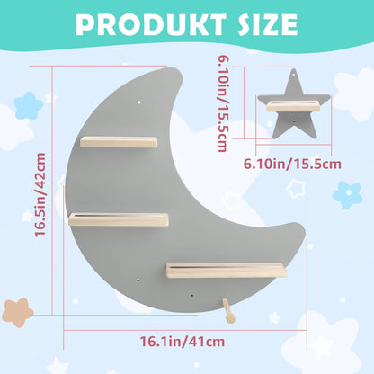 Display Shelf Set Compatible with Tonies – Grey, Wall Mounted