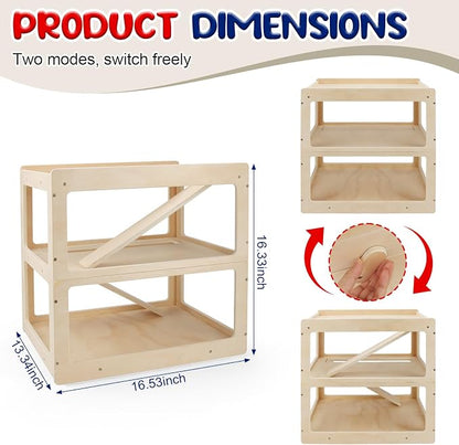 3-Tier Wooden Car Garage Display & Racetrack – Holds 40+ Diecast Cars, Natural Wood, Personalized Nameplate