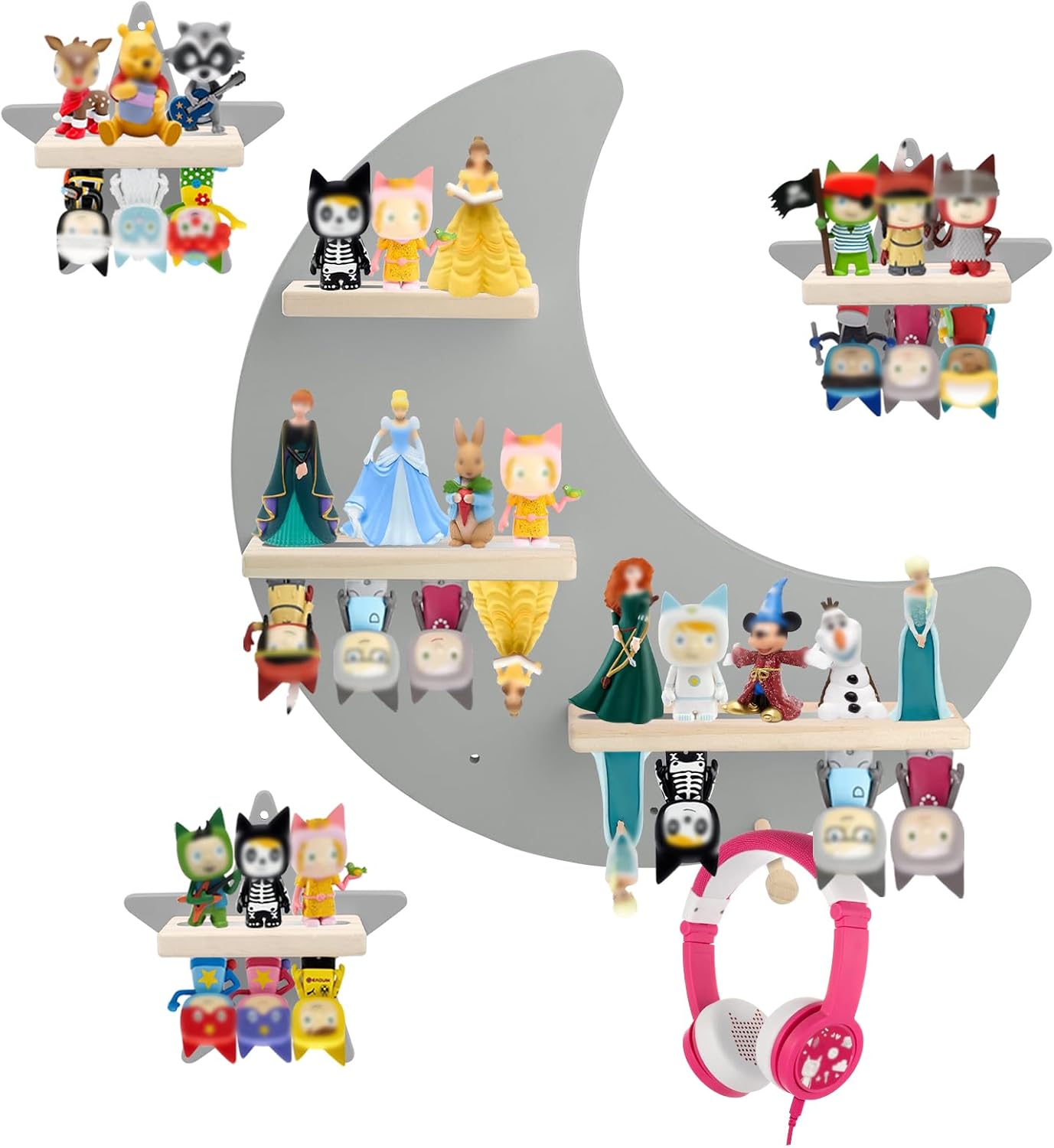 Display Shelf Set Compatible with Tonies – Grey, Wall Mounted