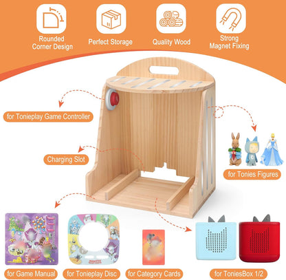 Kompatibel mit Tonies Holz-Display-Regal – Hält 40–50 Figuren, Wandmontage & Desktop