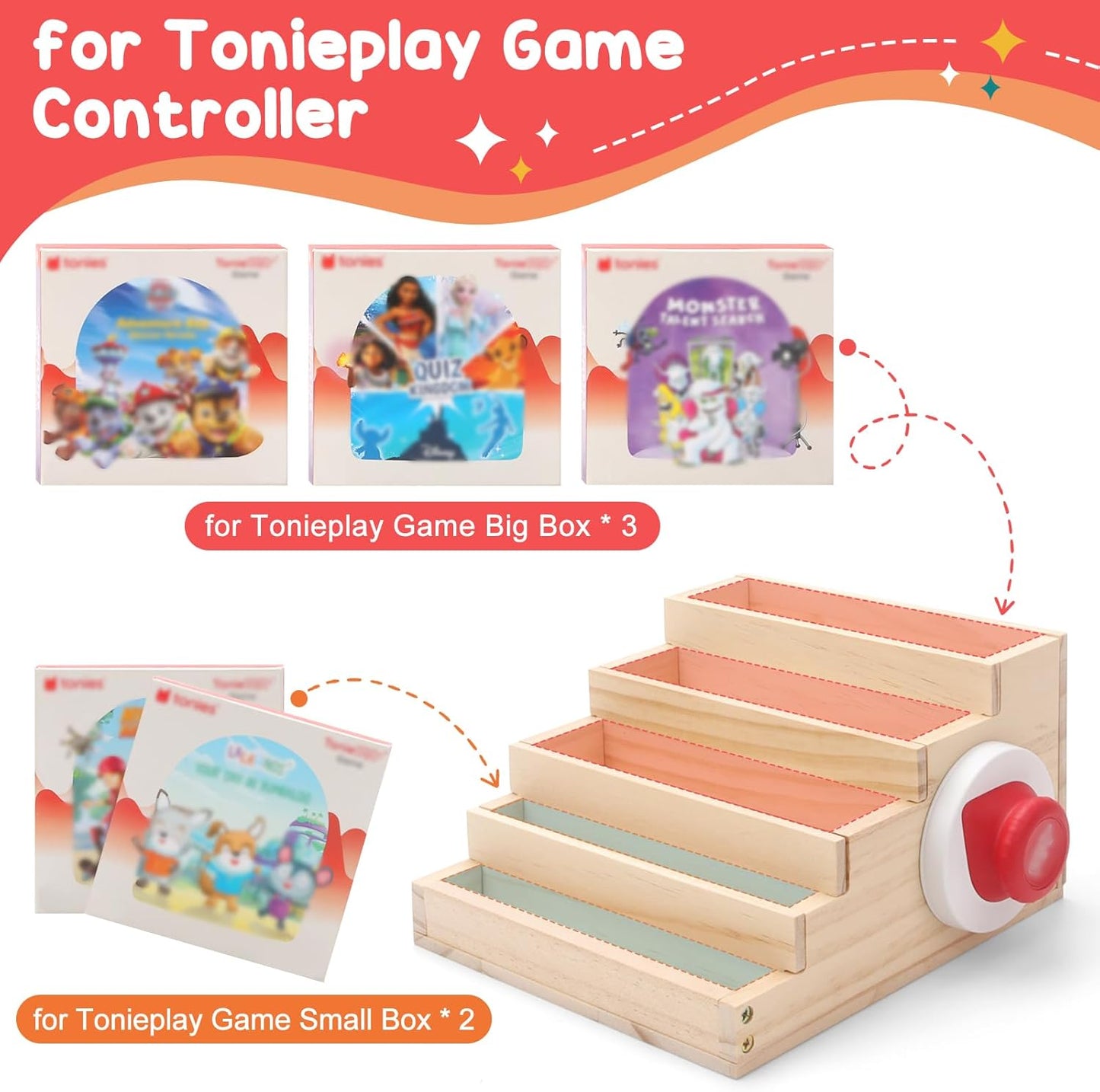 Kompatibel mit Tonies Holz-Organizer – Magnethalter für Game Controller & Spielfiguren