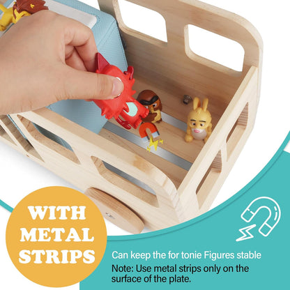 Compatible with Tonies Wooden Little Bus Shelf – Holds 20–30 Figures