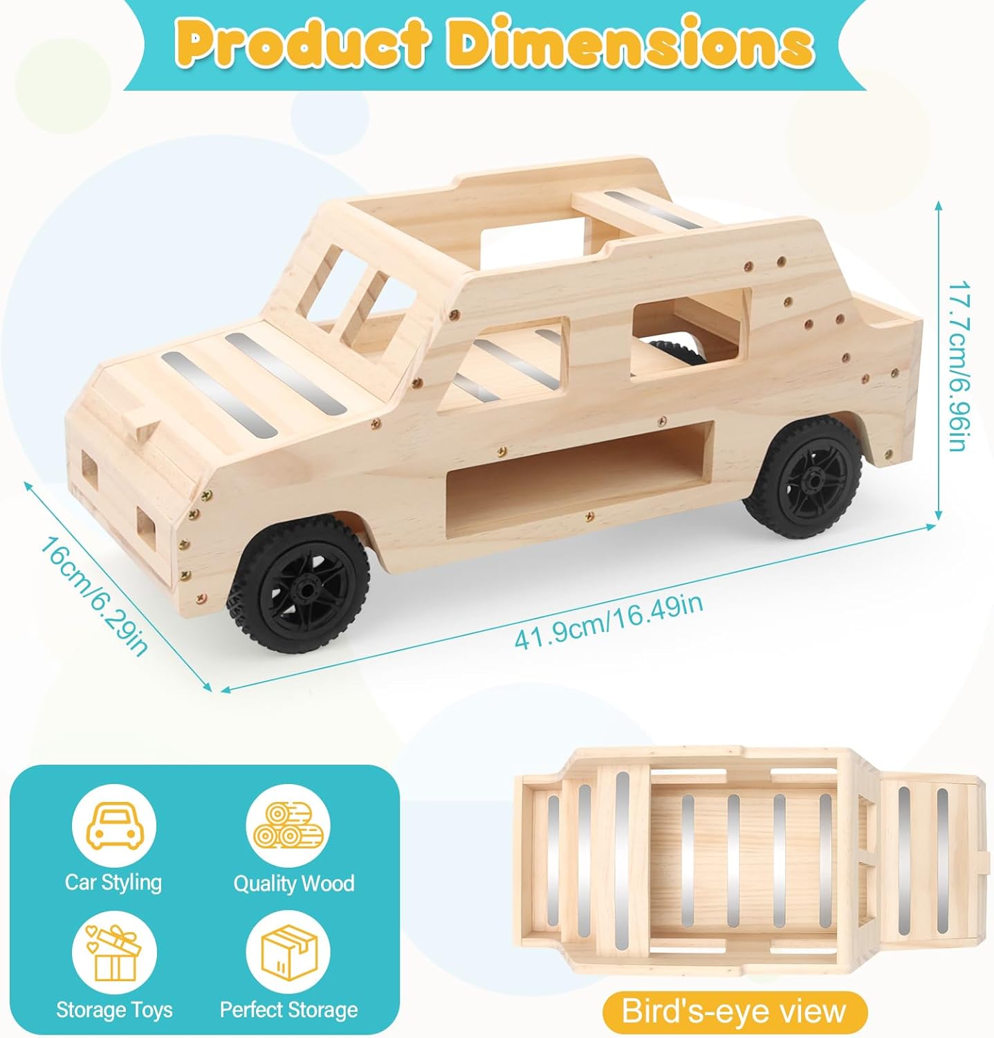 Kompatibel mit Tonies Holz-Magnetregal – Auto, Fasst 20–30 Figuren, Inklusive Gamecontroller-Halterung