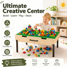 3-in-1 Wooden Kids Activity Table with Storage & Wheels