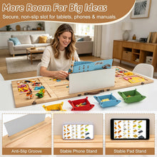 Tri-Fold Wooden Building Tray with 16 Sorting Zones