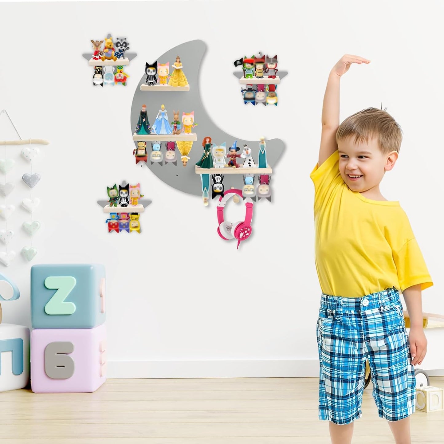 Display Shelf Set Compatible with Tonies – Grey, Wall Mounted
