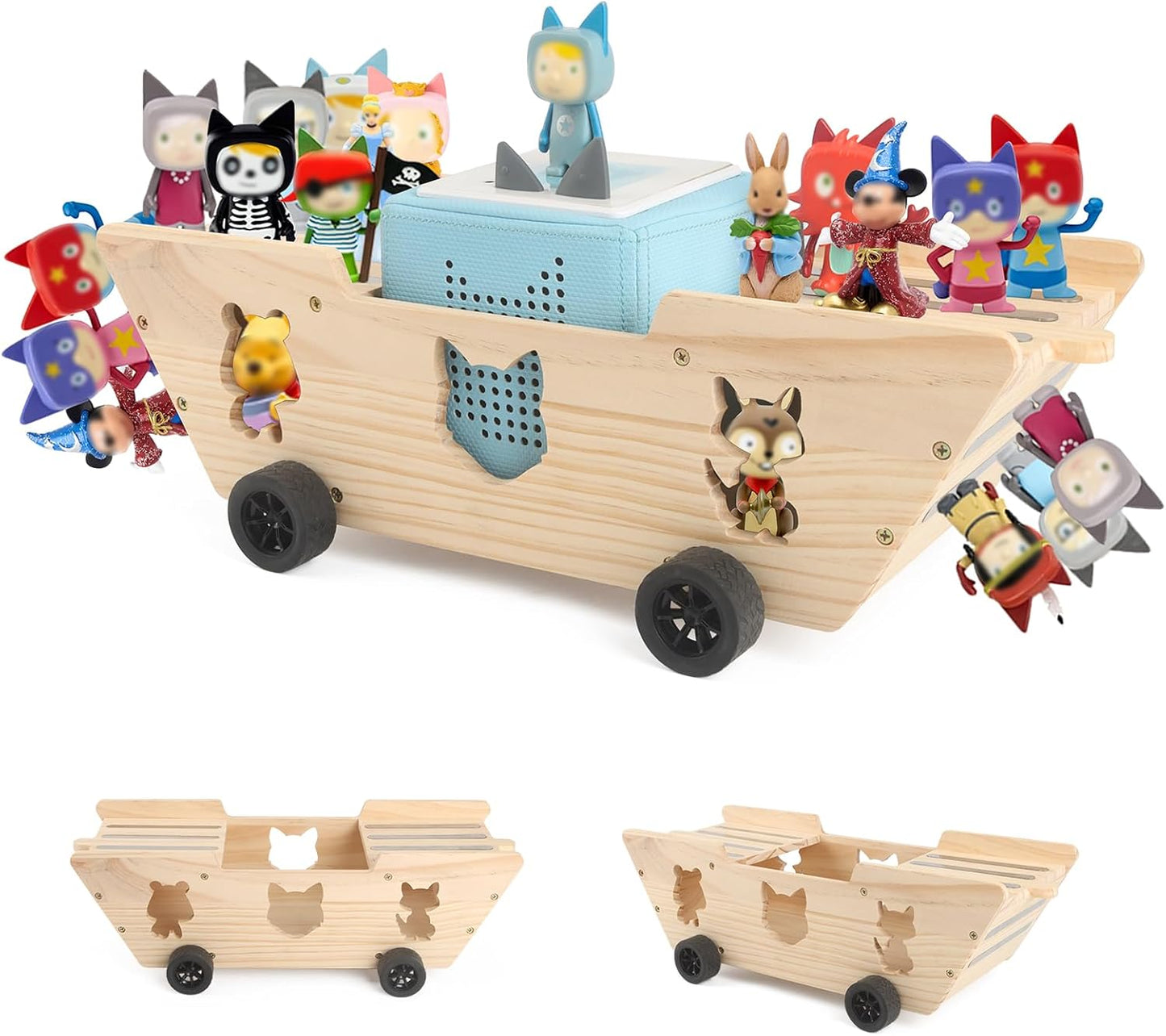 Compatible with Tonies Wooden Little Ship Shelf – Holds 20–30 Figures
