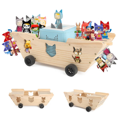 Compatible with Tonies Wooden Little Ship Shelf – Holds 20–30 Figures