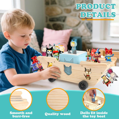 Compatible with Tonies Wooden Little Ship Shelf – Holds 20–30 Figures