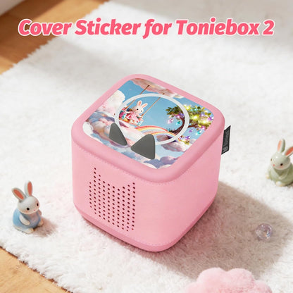 Compatible with Tonies Decorative Skins – 3 Fantasy Stickers (Bunny & Rainbow)