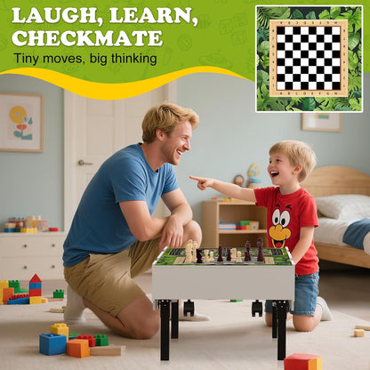 3-in-1 Lego-Tisch aus Holz mit Stauraum – Baustein-Spieltisch mit Rollen