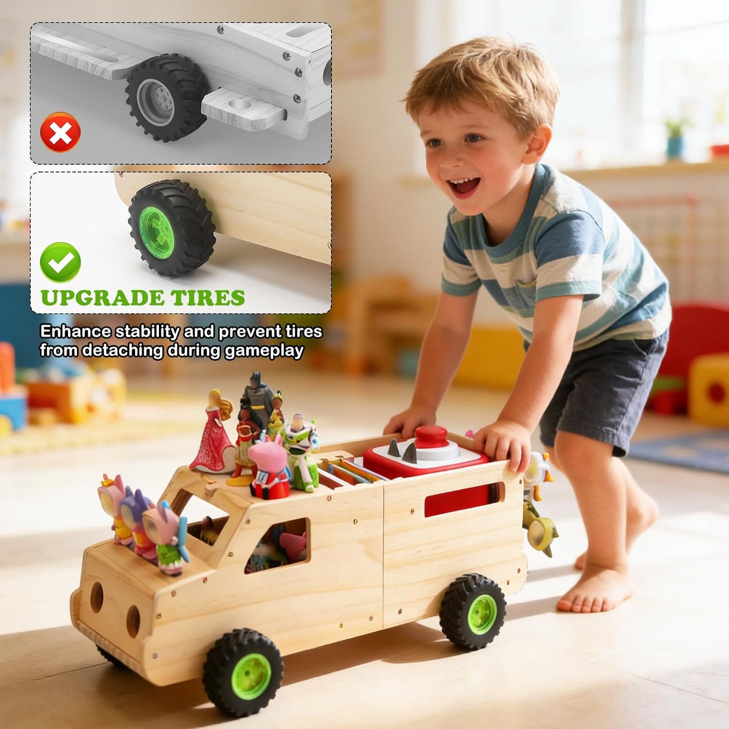 Kompatibel mit Tonies Holz-Display-Regal – Hält über 30 Figuren & Spiele, passt für Audio-Player 1 & 2