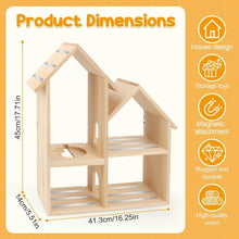 Kompatibel mit Tonies Großes 4-Zimmer Loft-Haus – Magnetisches Holzregal zur Wandmontage & Tischaufstellung