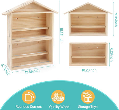 Kompatibel mit Tonies Holzhausregal – Fasst 15–30 Figuren, Wandmontage & Tischplatte