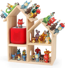 Kompatibel mit Tonies Großes 4-Zimmer Loft-Haus – Magnetisches Holzregal zur Wandmontage & Tischaufstellung