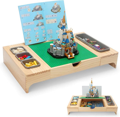 Wooden Building Lap Desk with Storage & Instruction Holder