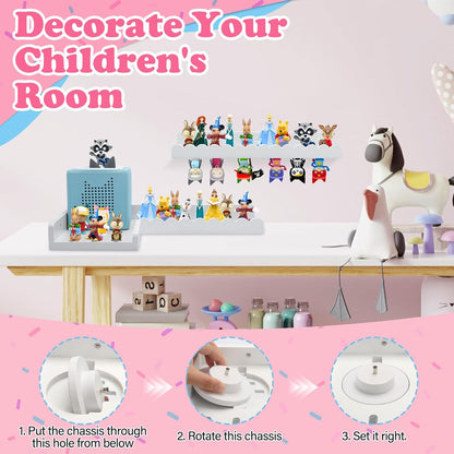 Compatible with Tonies Wooden Corner Bookshelf – Wall Mounted, Holds 30–40 Figures