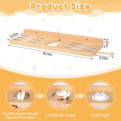 Magnetic Wooden Tonie Shelf – Natural | Wall Mounted for Toniebox 1 & 2, Holds 12–35 Figures