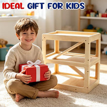 3-Tier Wooden Car Garage Display & Racetrack – Holds 40+ Diecast Cars, Natural Wood, Personalized Nameplate