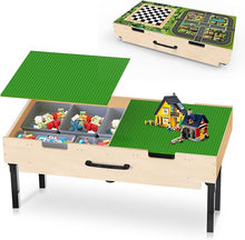 3-in-1 Wooden Kids Activity Table with Storage & Wheels