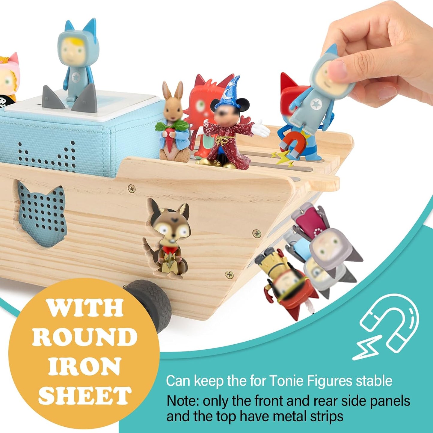 Compatible with Tonies Wooden Little Ship Shelf – Holds 20–30 Figures