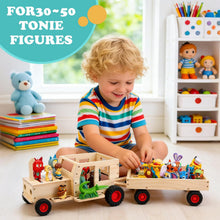 Compatible with Tonies Wooden Magnetic Display Shelf – Tractor, Holds 20–30 Figures