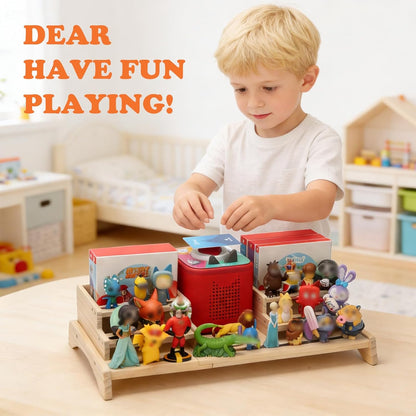 Magnetic Display Shelf Compatible with Tonies – Holds 30+ Figures | Listening Station for Audio Player 1 & 2