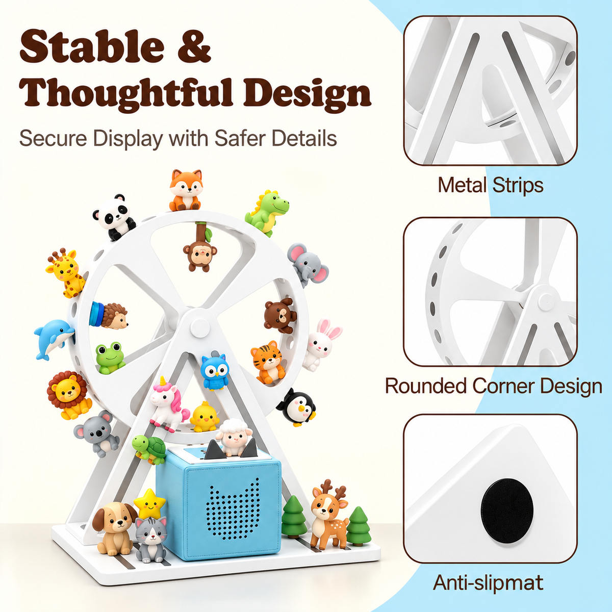 360° Ferris Wheel Shelf – Holds 80+ Figures, 60 Metal Plates