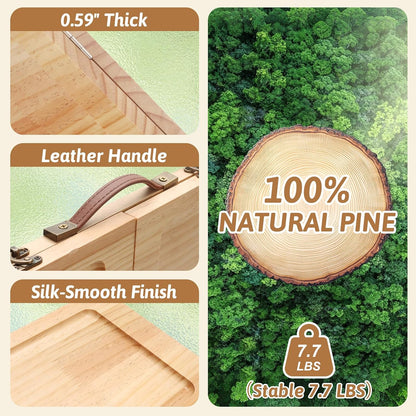 Tri-Fold Wooden Building Tray with 16 Sorting Zones