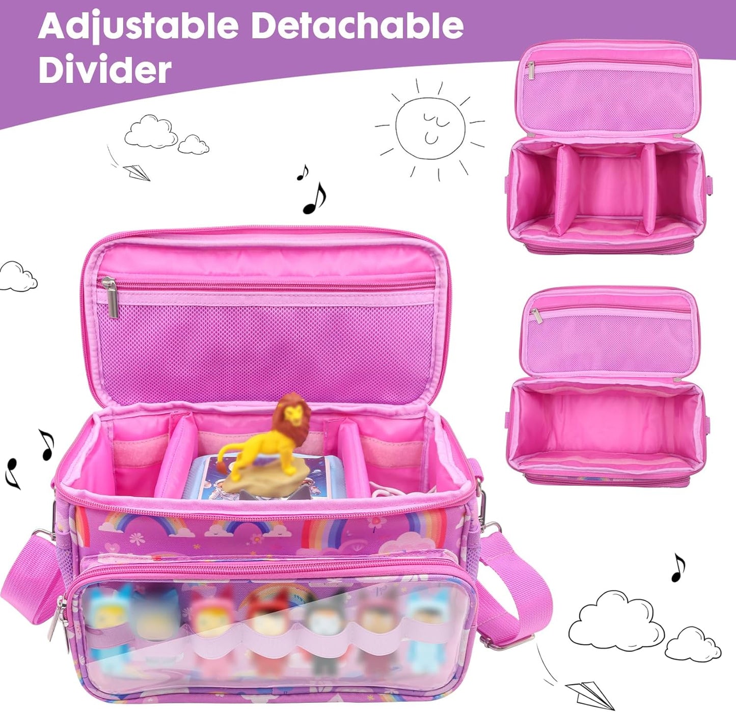 Transporttasche kompatibel mit Tonies – Pink | Passend für Toniebox 1 & 2, Tonies & Starterset
