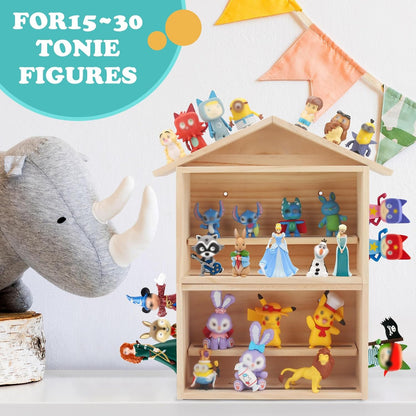 Kompatibel mit Tonies Holzhausregal – Fasst 15–30 Figuren, Wandmontage & Tischplatte