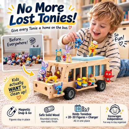 School Bus Story Station | Magnetic Toniebox Display Shelf