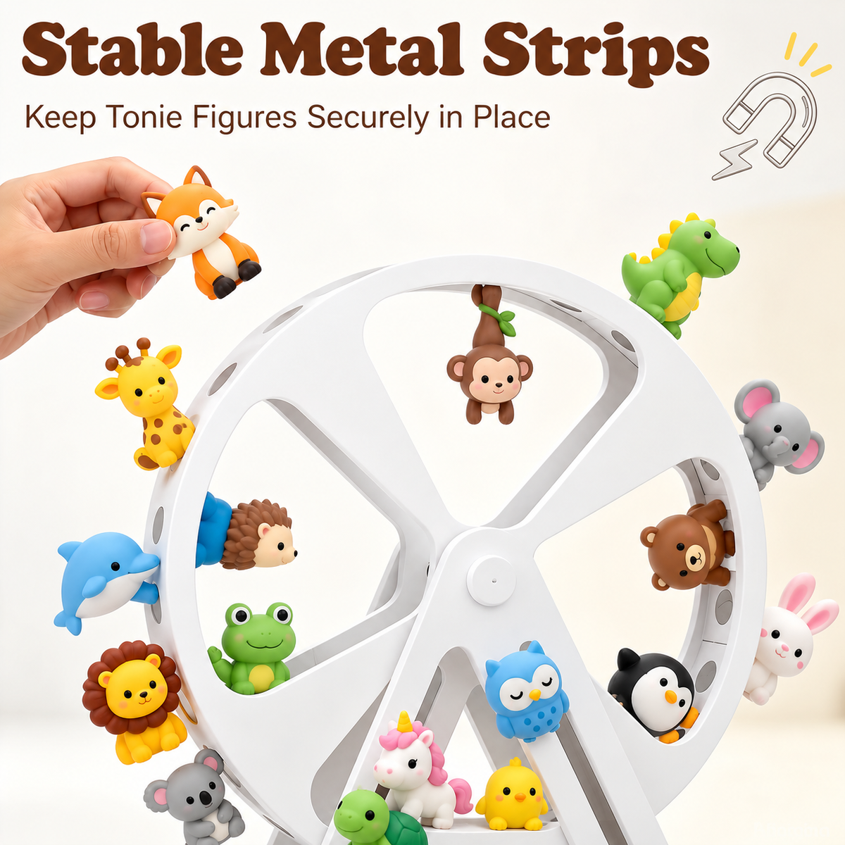 360° Ferris Wheel Shelf – Holds 80+ Figures, 60 Metal Plates